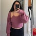 Matching Set Knit Halter Tank Top + Bolero Sweater Cover Pink (Medium)