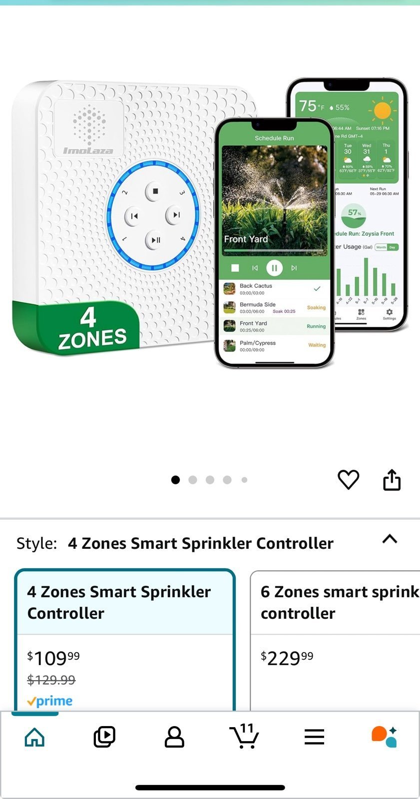 Imolaza Smart Sprinkler Controller, 4 Zone Sprinkler Controller, WiFi Sprinkler