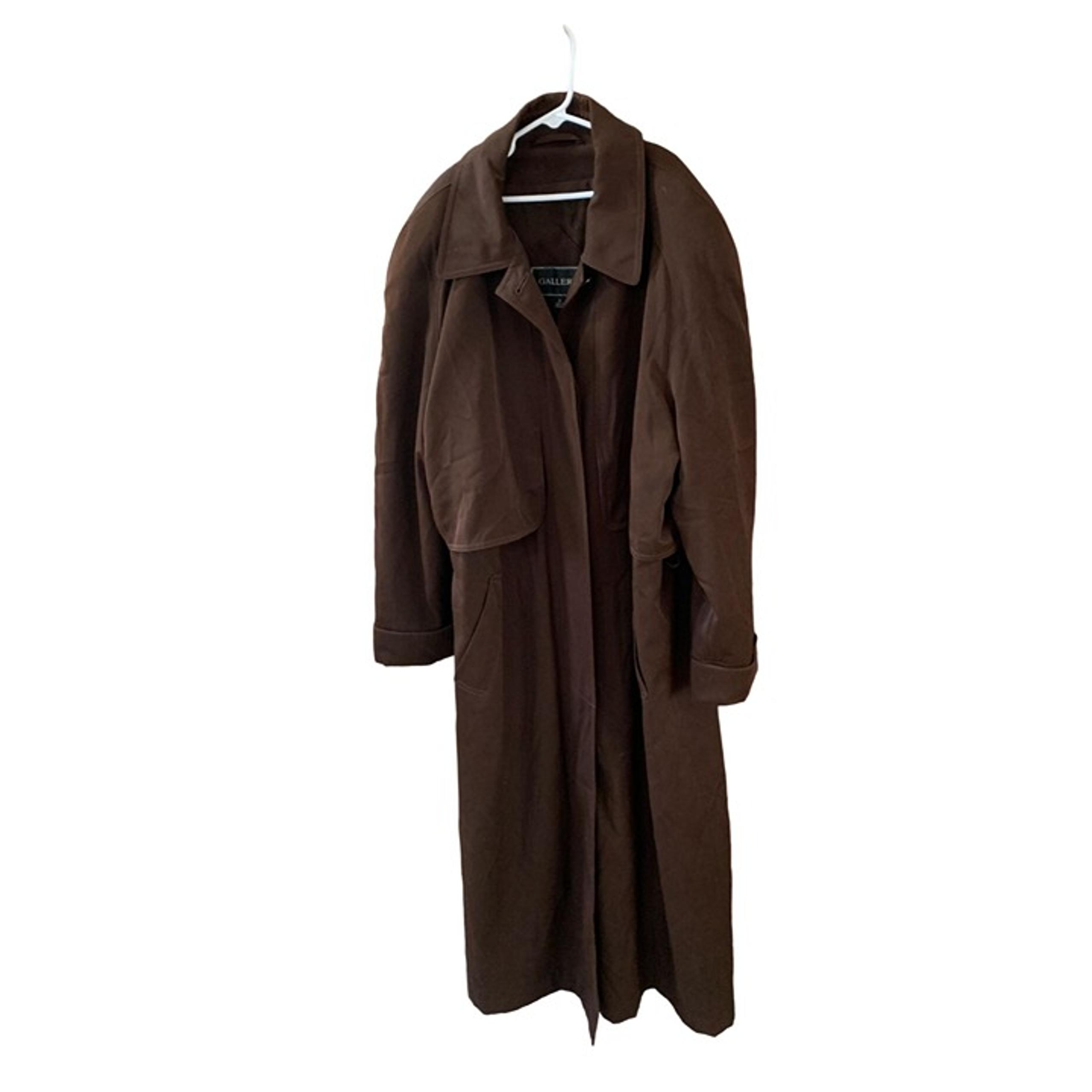 Gallery Womens Size 12 Heavy Lined Trench Coat Midi Double Breasted Vintage