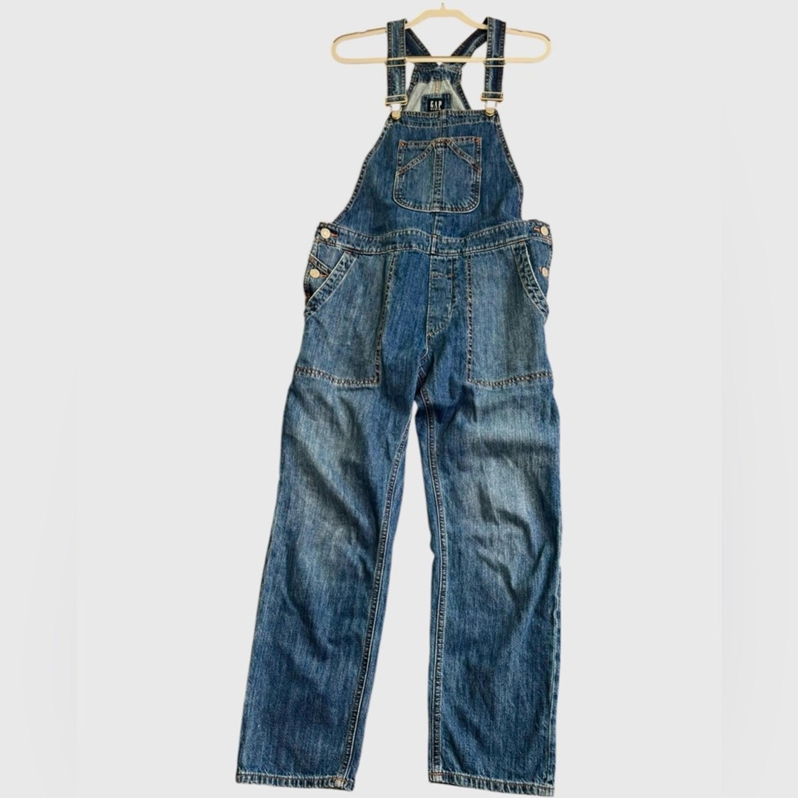 GAP Denim Women’s Jean Overalls Blue Classic Buckle Pants Adjustable Size Small