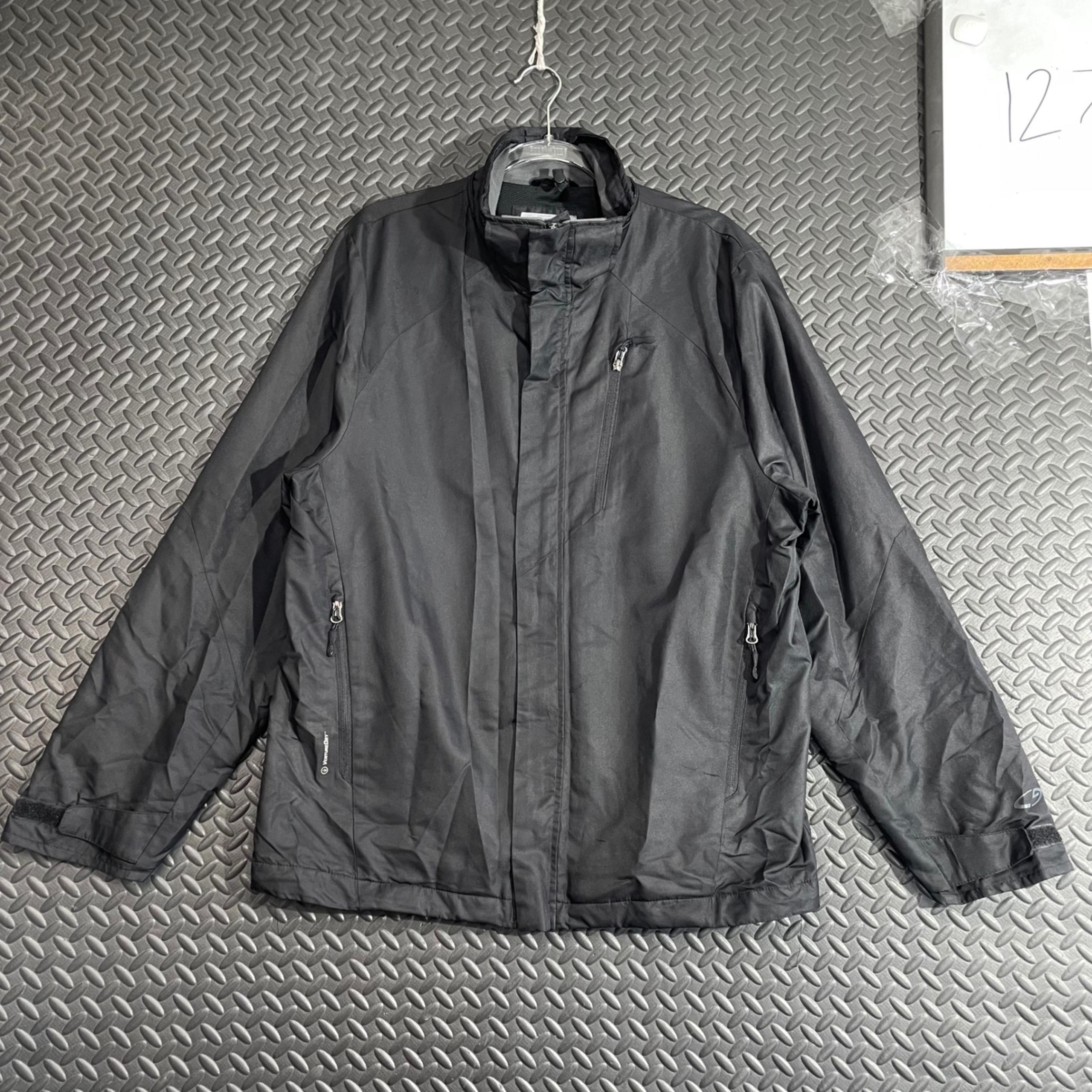 C by Champion Black Full Zip Up Windbreaker Jacket Active Wear Men's Size Medium