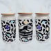 Bitchasaurus Leopard Print Handmade Libbey Glass Cup