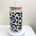 Bitchasaurus Leopard Print Handmade Libbey Glass Cup