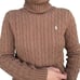 Vintage Ralph Lauren Sport Brown Turtleneck Cableknit Pullover Sweater Sz Large