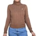 Vintage Ralph Lauren Sport Brown Turtleneck Cableknit Pullover Sweater Sz Large