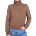 Vintage Ralph Lauren Sport Brown Turtleneck Cableknit Pullover Sweater Sz Large