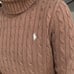 Vintage Ralph Lauren Sport Brown Turtleneck Cableknit Pullover Sweater Sz Large