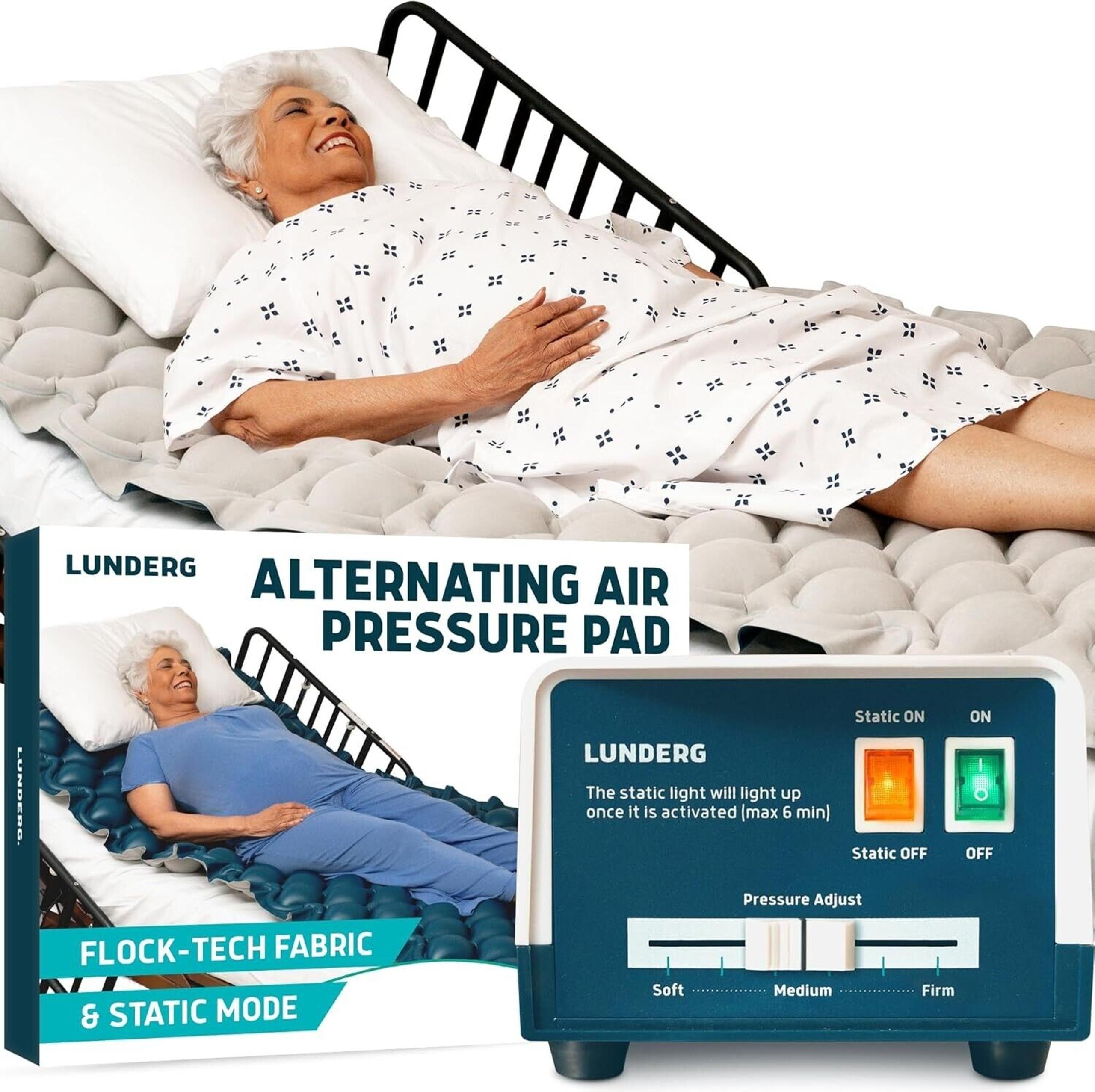 Alternating Air Pressure Mattress Pad - with Flock-Tech & Static Mode - Bed Sore