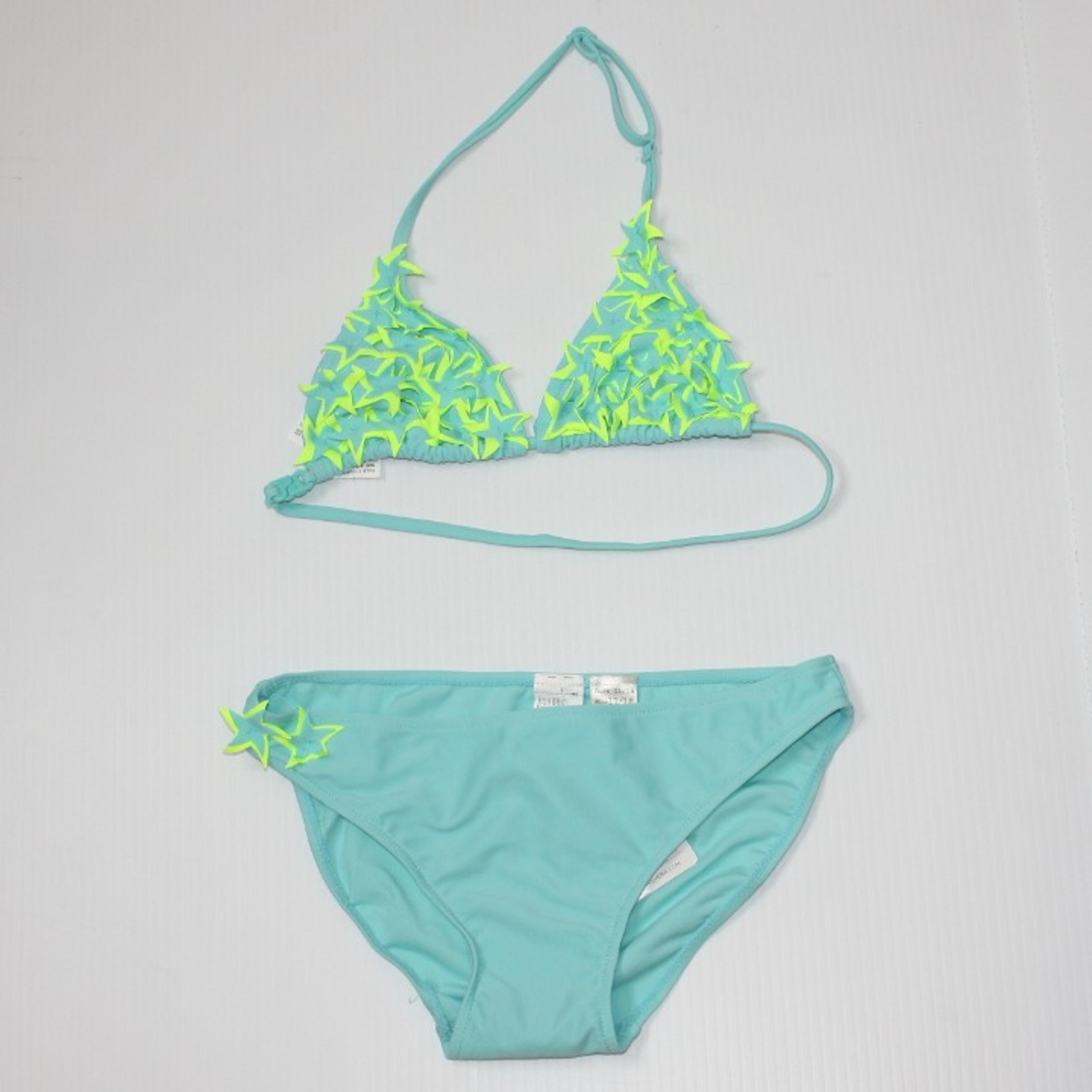 Zara Girl's Metallic Pineapple Print Bikini Swimsuit size 11 12 NWT