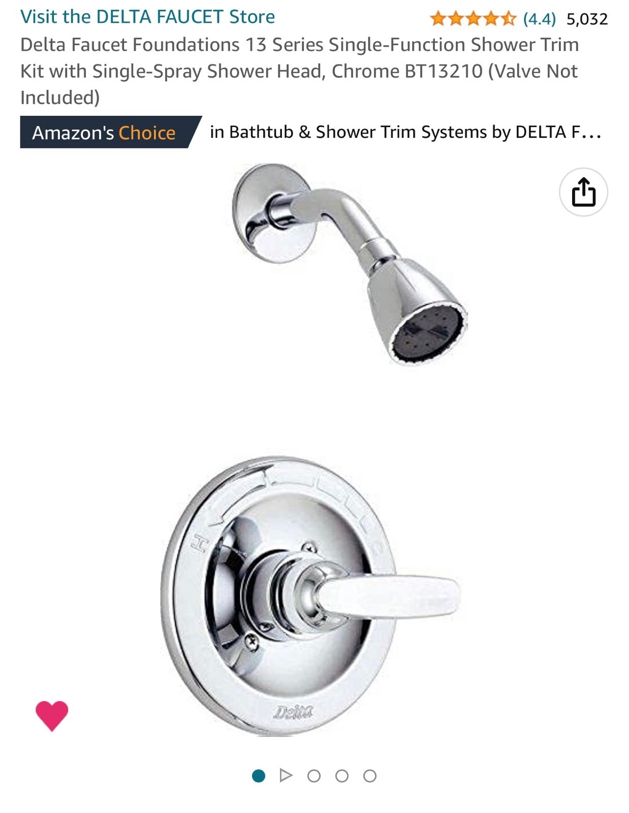 Delta Shower Head and Faucet