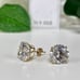 Solid 14 Karat Yellow Gold Casting 10 mm Cz Stud