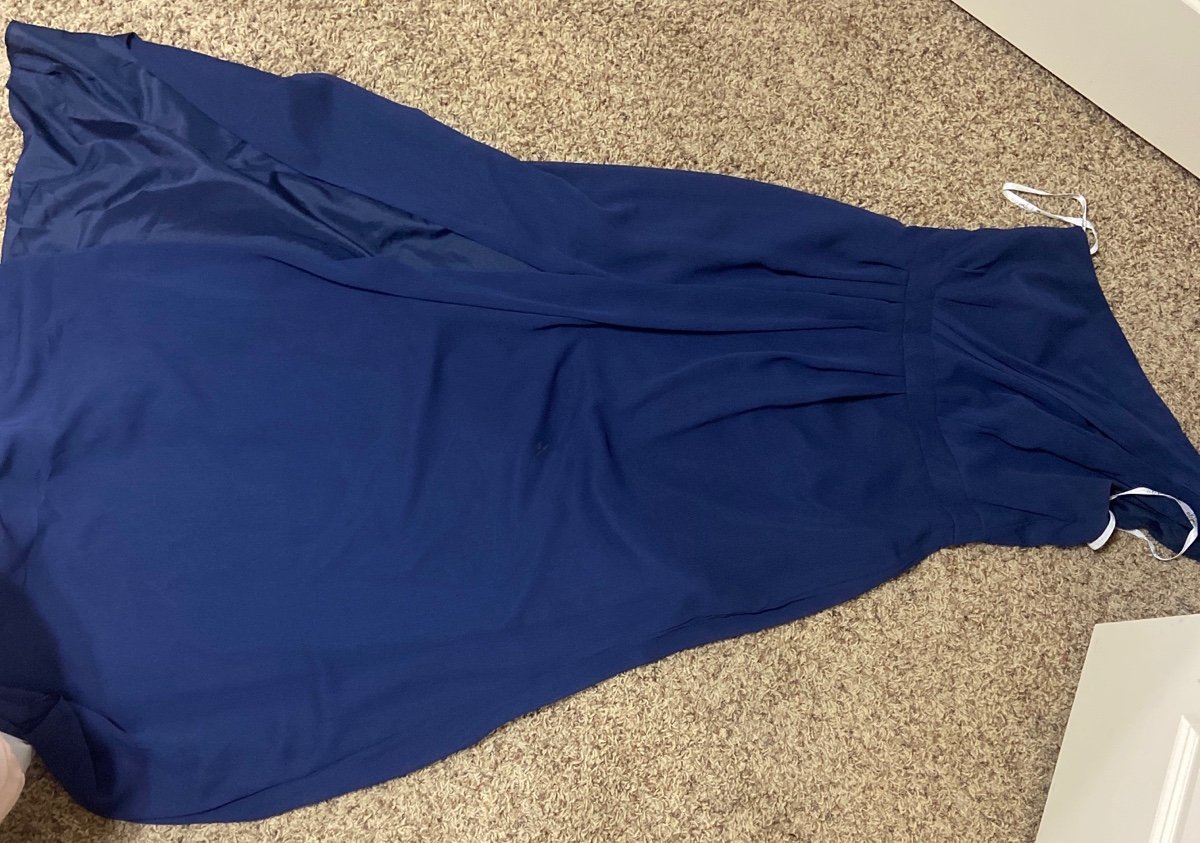 David’s bridal bridesmaid navy blue dress