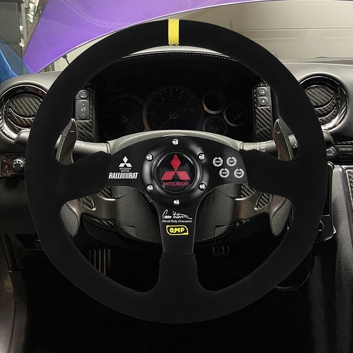 NEW 14 RALLIART MITSUBISHI OMP WORLD RALLY CHAMPION Racing Suede Steering Wheel