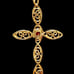 14K Yellow Gold & Natural Ruby Cross Pendant with Necklace