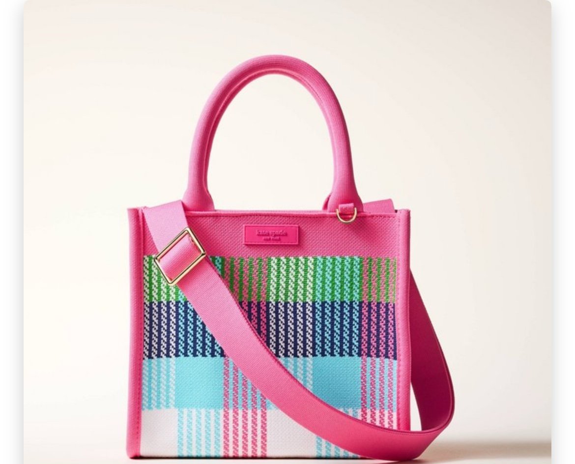 Kate Spade x target plaid knit crossbody bag red pink green blue BNWT