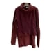 MOTH Women's Sweater Cowl Neck Long Sleeve High Low Knit Burgundy Red Medium