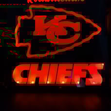Chiefs etched lighted mirror