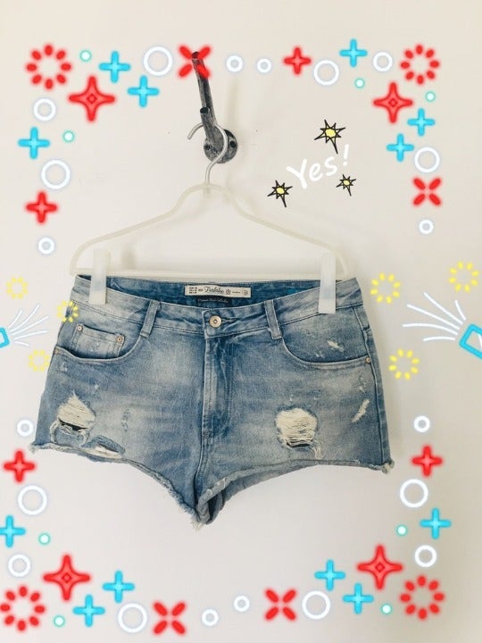 Distressed Denim Shorts