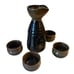 Sake Ceramic 2 Tone Decanter With 4 Cups Drinking Set