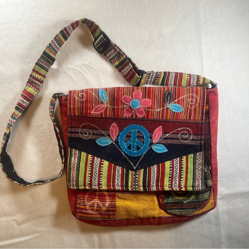 Colorful Boho Fabric Hippi Sling Crossbody Women's Bag by Rising International