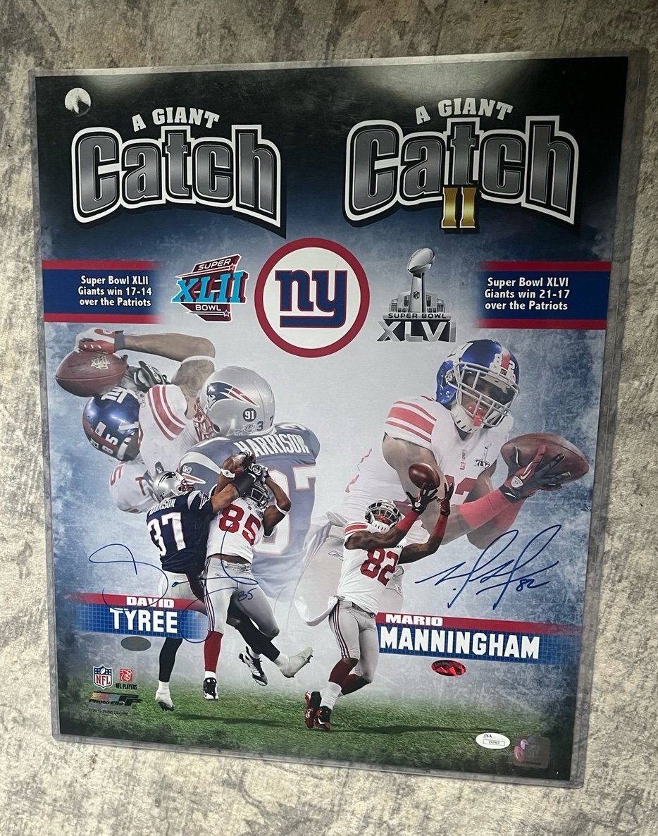 Rare 2012 New York Giants Authenticated Double Autographed Poster (16in x 20in)