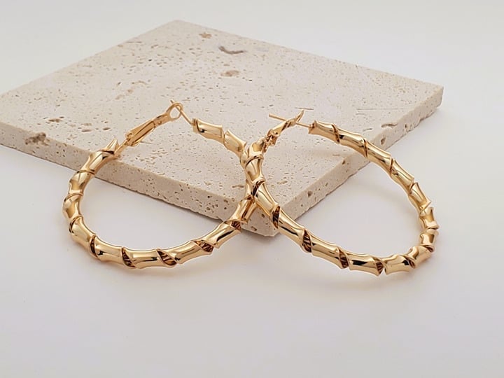 14K Gold Womens Large Twisted Hoop Earrings Ladies Big Hoops 14 K Silver Jewelry