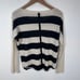 Brochu Walker Lightweight 100% Cashmere Sweater Size Small Black Ivory Stripe D4