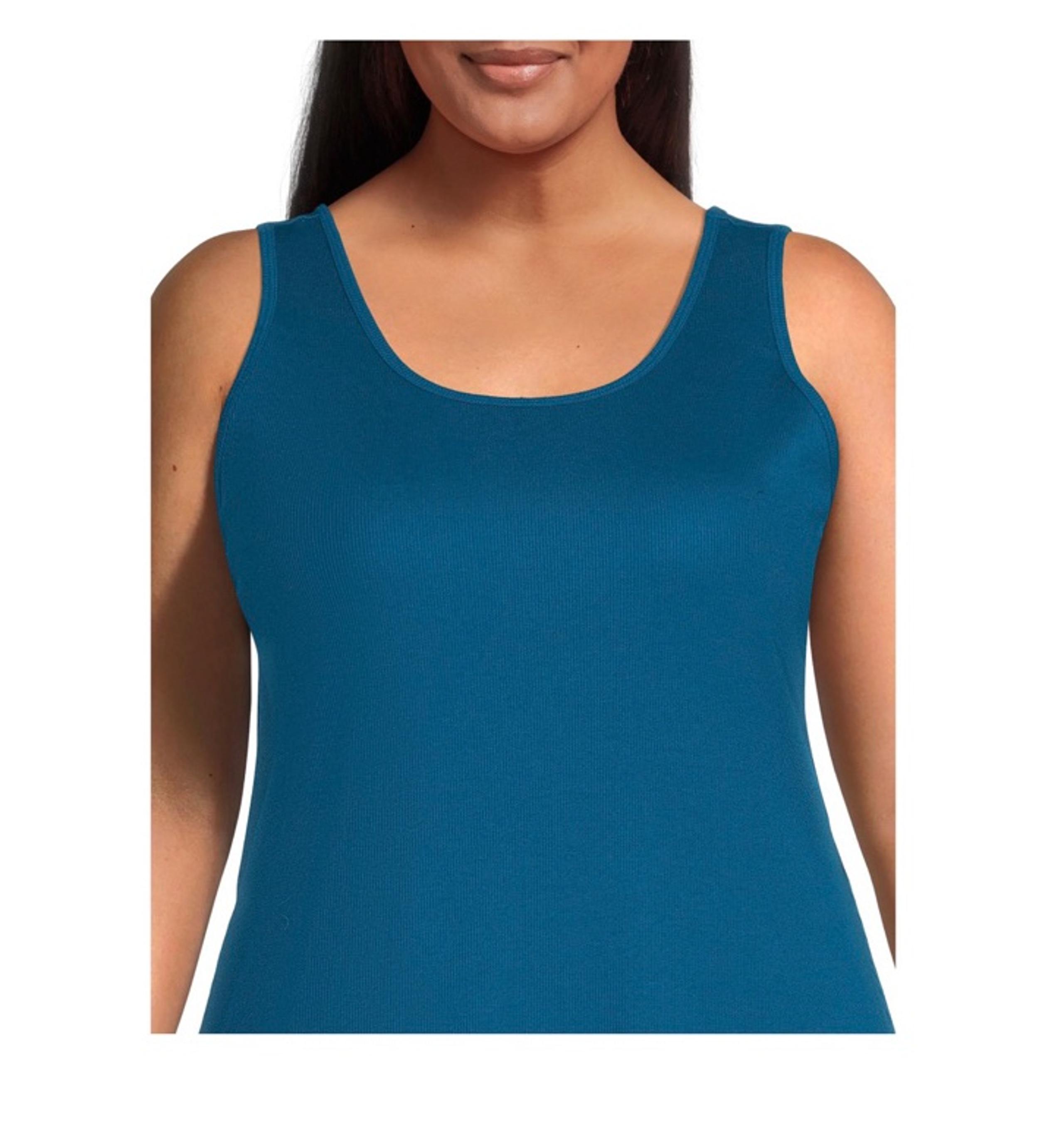 Terra & Sky Women's Plus Size Ribbed Midi Tank Dress 0X
