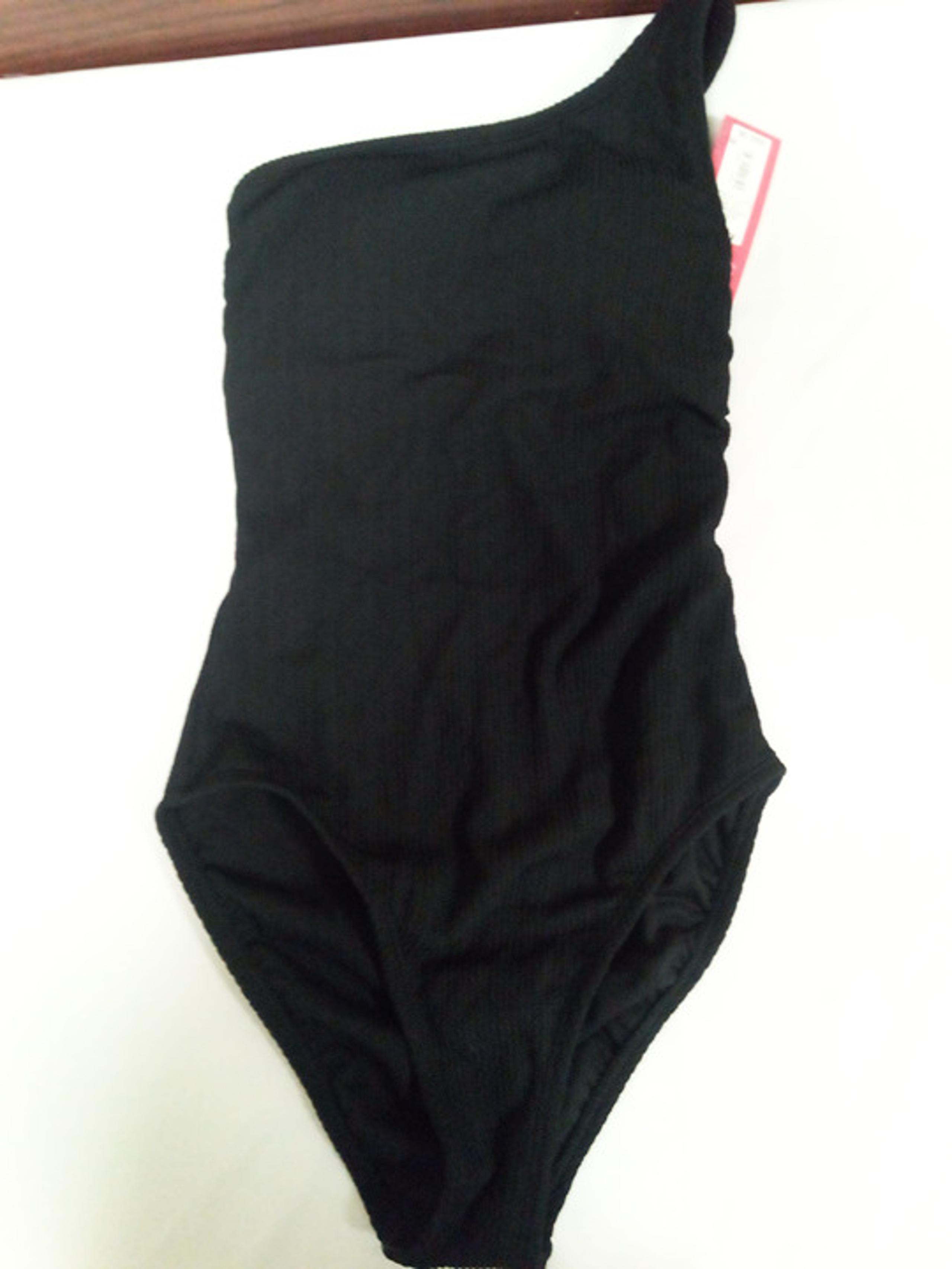 Xhilaration Women's One Piece Swimsuit, Size XS, Adjustible Straps, Black, B182