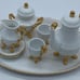 Vintage Mini Espresso Tea Set trimmed with liquid 24kt Gold
