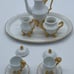 Vintage Mini Espresso Tea Set trimmed with liquid 24kt Gold