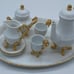 Vintage Mini Espresso Tea Set trimmed with liquid 24kt Gold