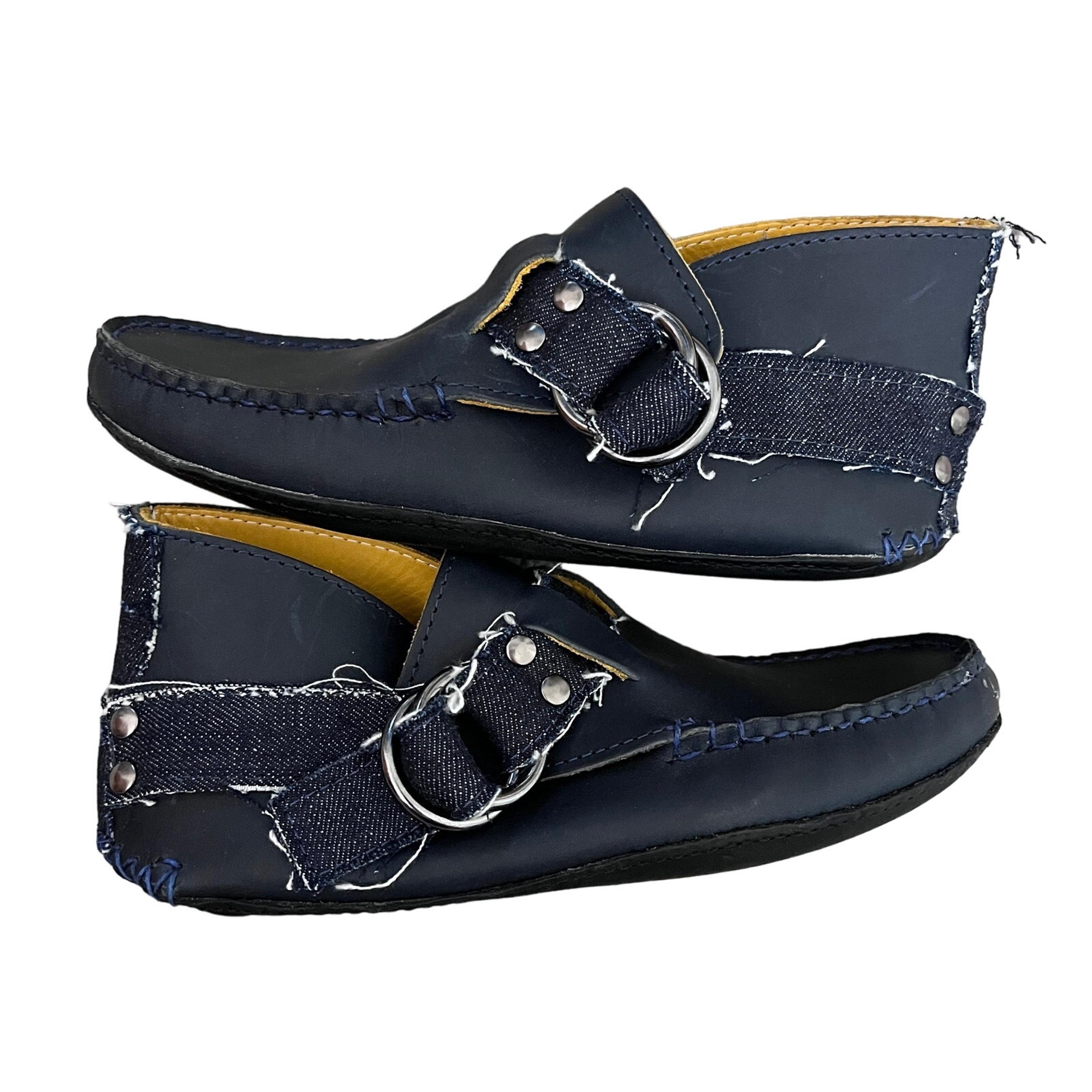Quoddy Selvidge Denim Ring Boots Leather Handmade Moccasin Women's Size 8.5