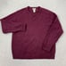 L.L.Bean 100% Lambswool V-Neck Sweater Mens Large Burgundy Classic Warm Cozy