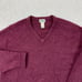 L.L.Bean 100% Lambswool V-Neck Sweater Mens Large Burgundy Classic Warm Cozy