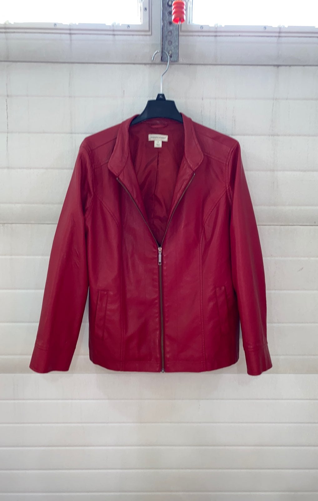 Red Faux Leather Jacket