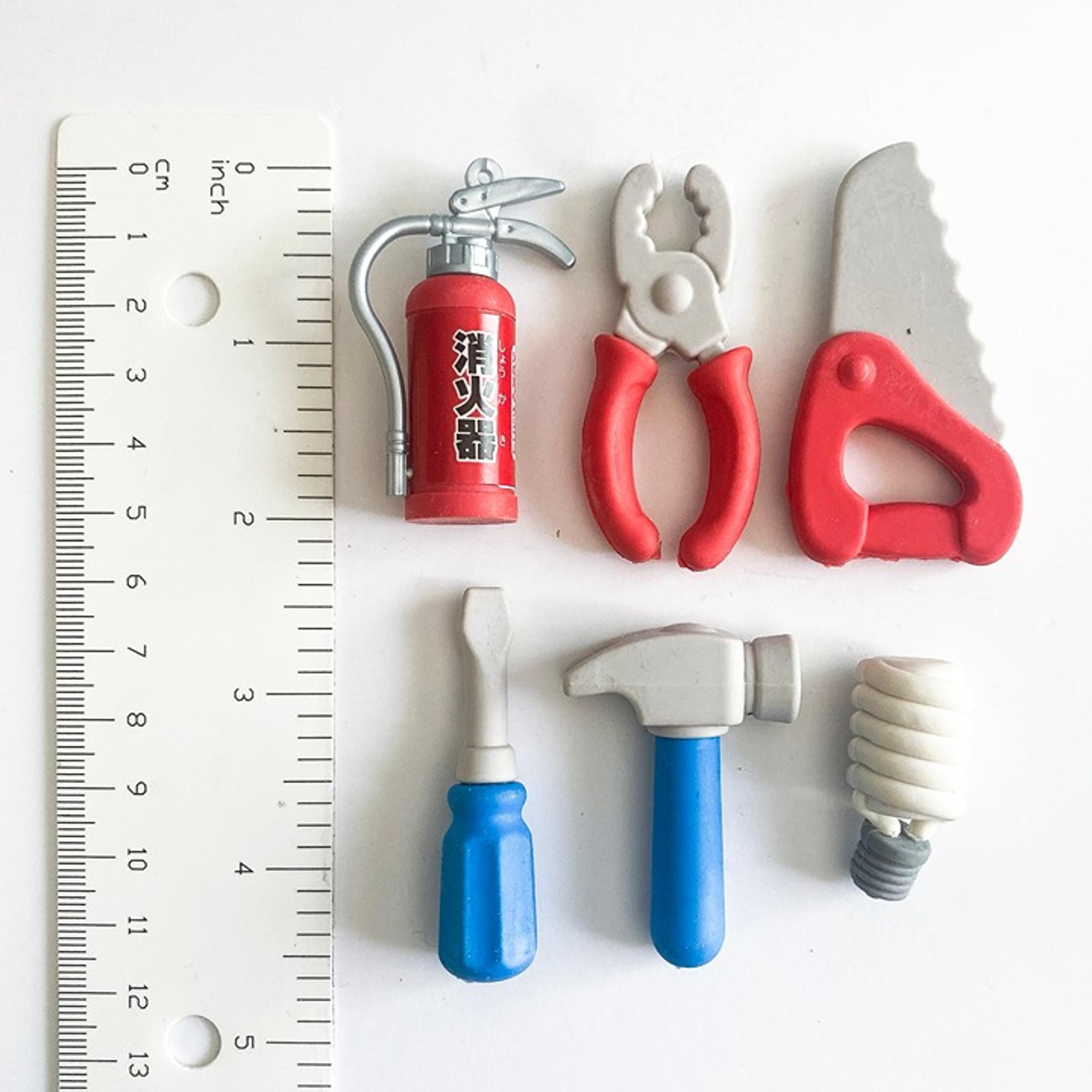 Lot of Mini Tools & Hardware Themed Erasers | Iwako & Similar Styles