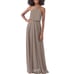 Azazie Jensen Junior Bridesmaid Taupe Dress Size 10 Girls Juniors Chiffon New Wi