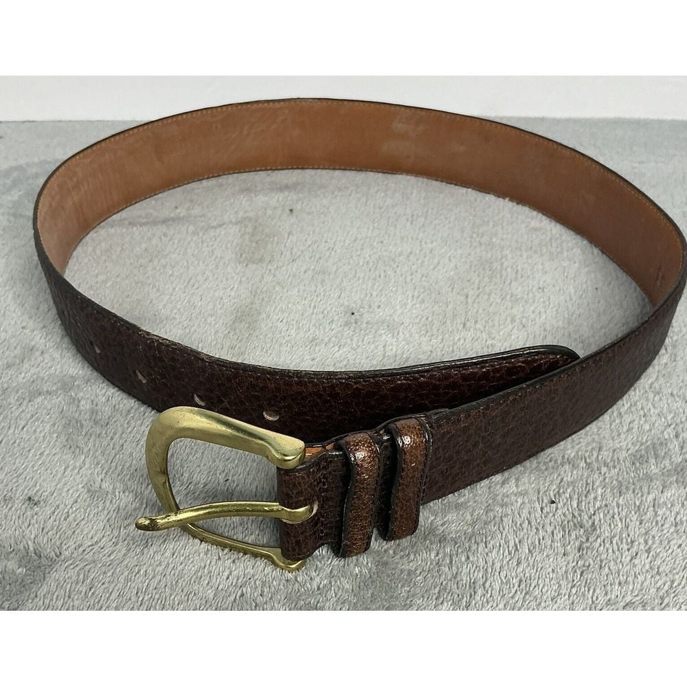 Coach Women's Mahogany Brown Size 30 Water Buffalo Leather Brass Belt 8800 USA