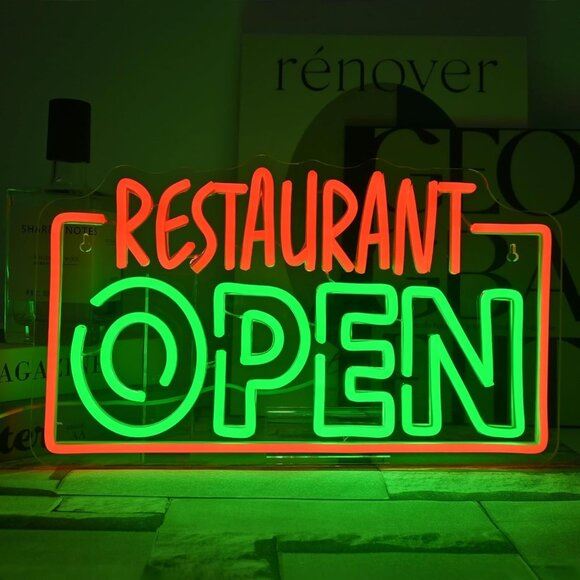 New Restaurant Open Neon Sign, LED Business Sign for Wall Decoration