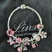 Linx Snake Chain Bracelet with Pink Themed Charms