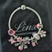 Linx Snake Chain Bracelet with Pink Themed Charms