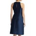Alfred Sung Midnight Blue Jewel Neck Satin Cocktail Dress Size 8