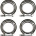 JDMSPEED New Stainless Steel 2.5 V-Band Flange & Clamp Kit 4 Pcs Replacement