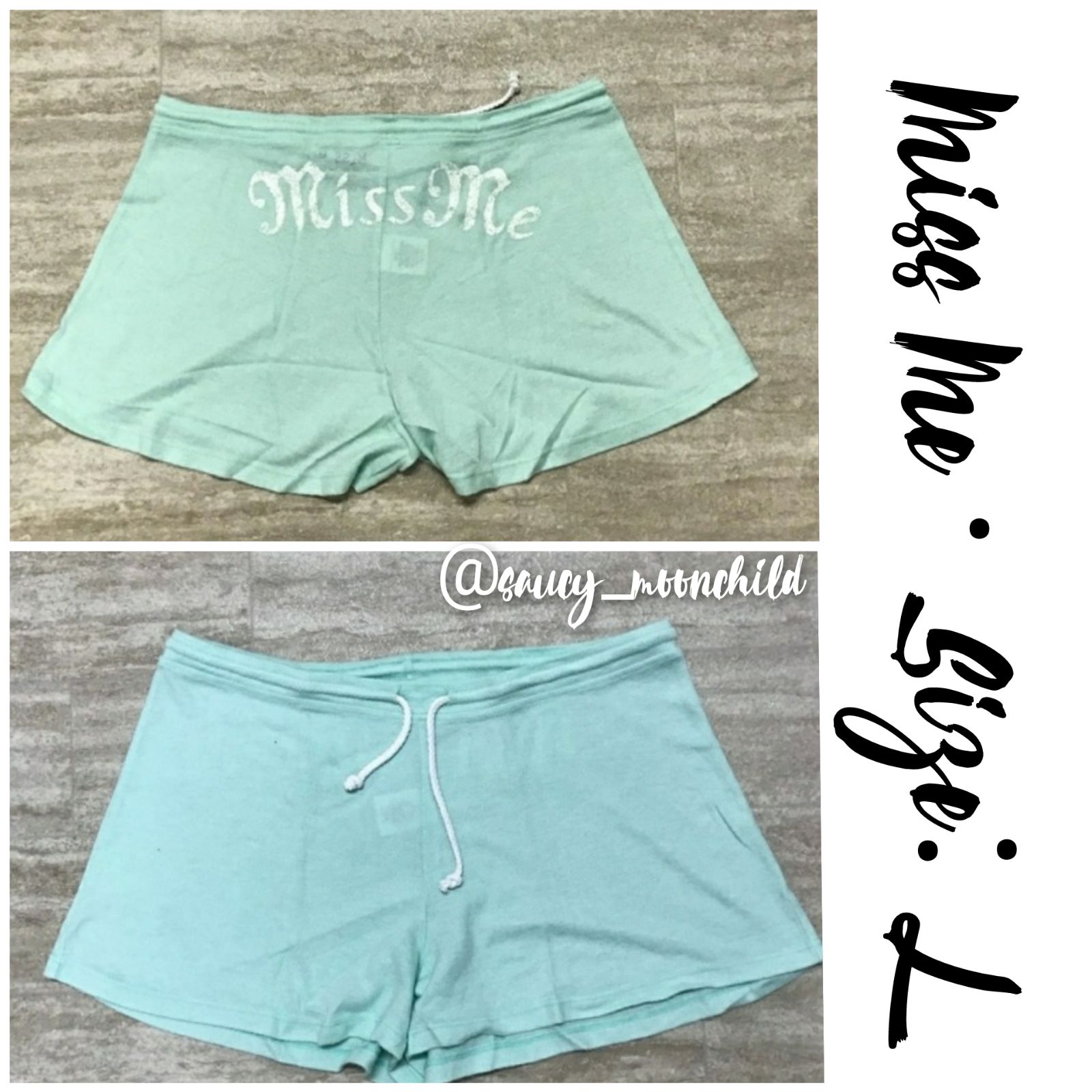 NEW miss me mint glitter lounge shorts
