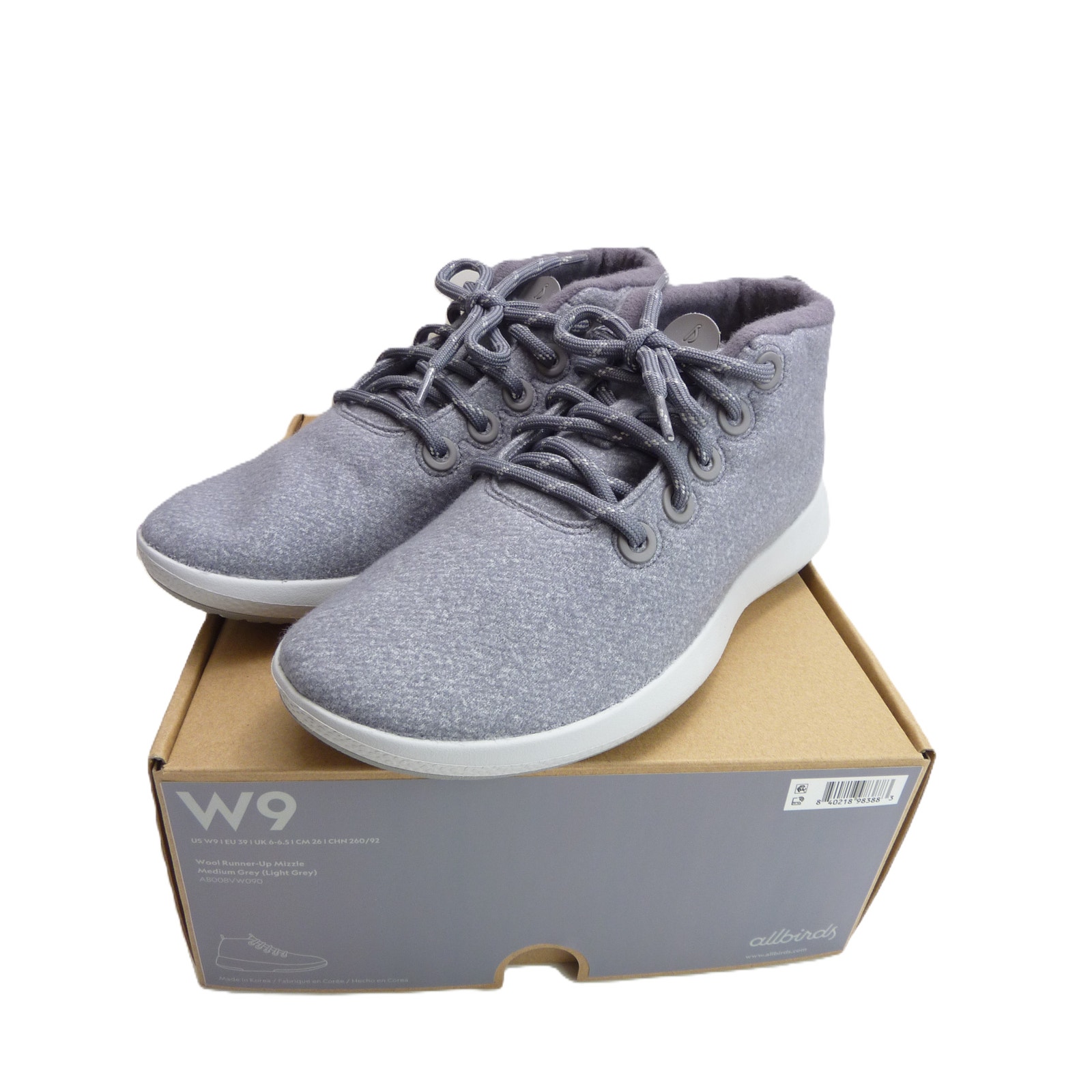 NEW Allbirds Womens Wool Runner Up Mizzle Size 9 Medium Grey