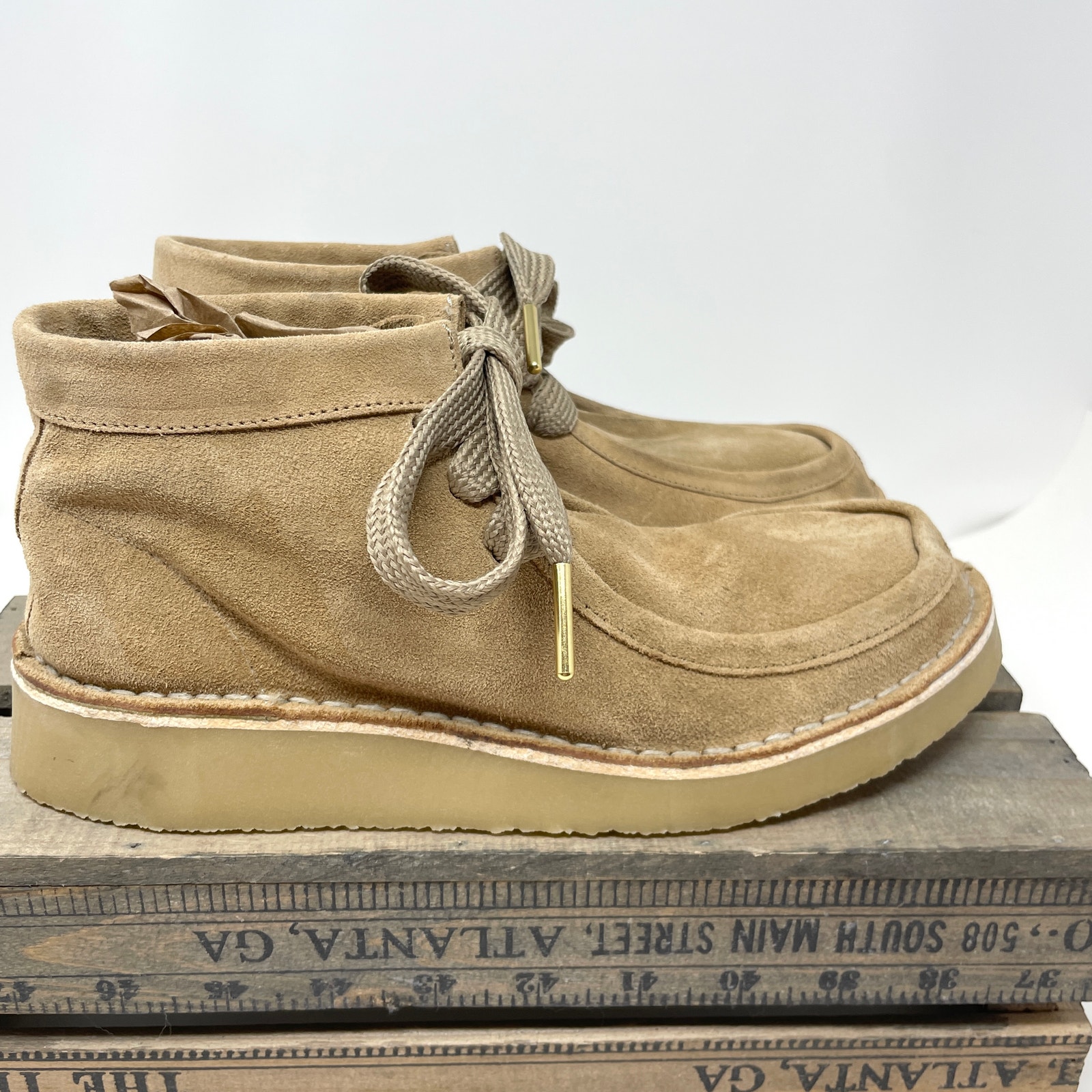 Free People Ashton Suede Moccasin Ankle Boots In Tan Size 6.5 New