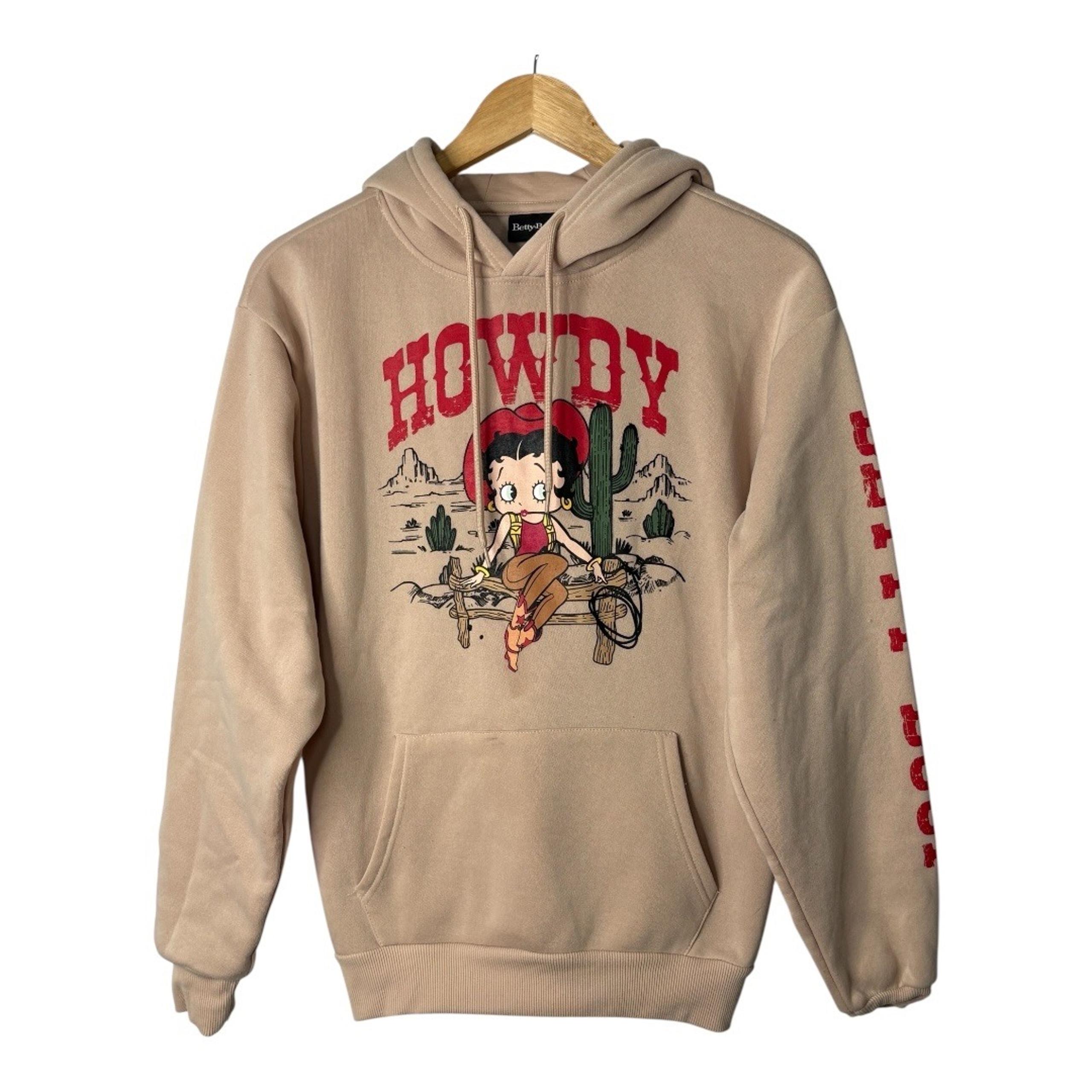 Betty Boop Howdy Graphic Hoodie Western Pullover Sweatshirt Women Size Small