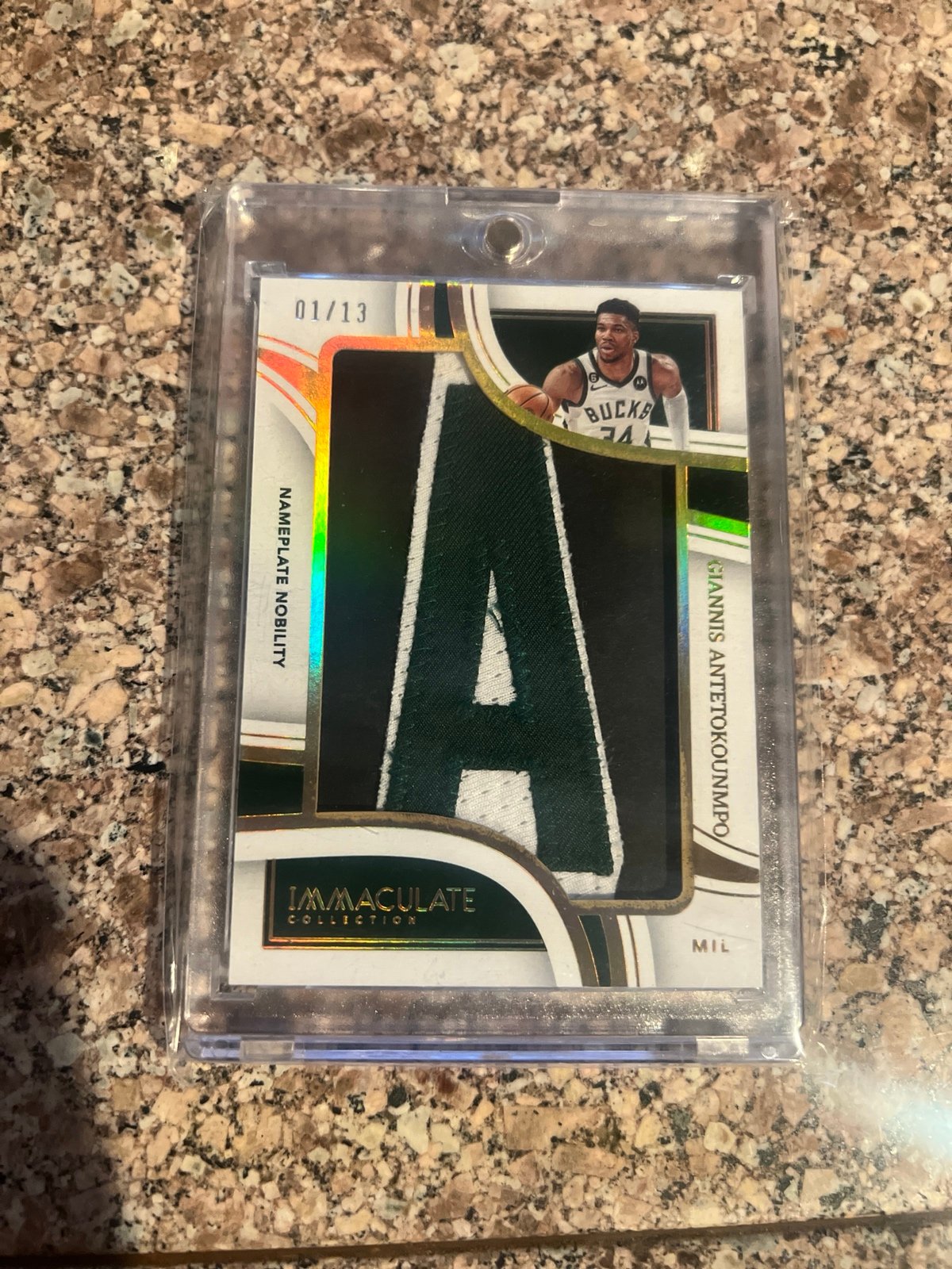 22-23 Panini Immaculate Collection Namelate Nobility Giannis Antetokounmpo 01/13