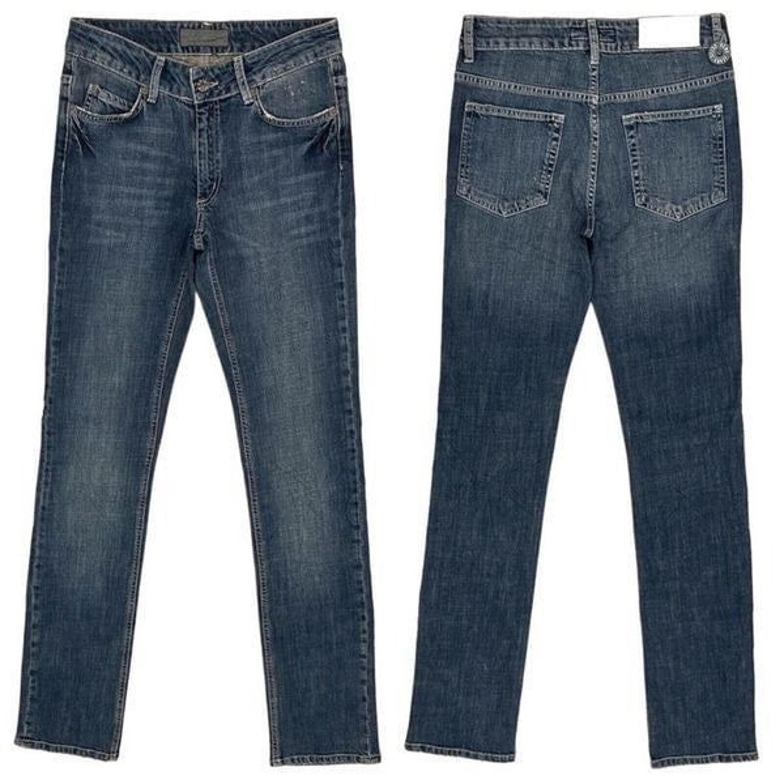 Acne Jeans Men's Stone Wash Distressed Boot Cut in HEX Blur Archive Size 27